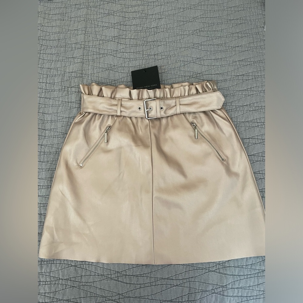 NWT Marc New York Rose Gold Pleather Belt Skirts Size S, L